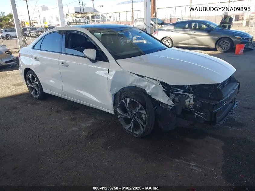 2022 Audi A3 Premium Plus 40 Tfsi Front-Wheel Drive S Tronic VIN: WAUBUDGY2NA09895 Lot: 41239758