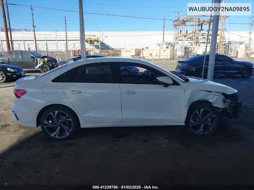 2022 Audi A3 Premium Plus 40 Tfsi Front-Wheel Drive S Tronic VIN: WAUBUDGY2NA09895 Lot: 41239758