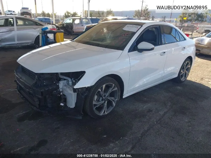 2022 Audi A3 Premium Plus 40 Tfsi Front-Wheel Drive S Tronic VIN: WAUBUDGY2NA09895 Lot: 41239758