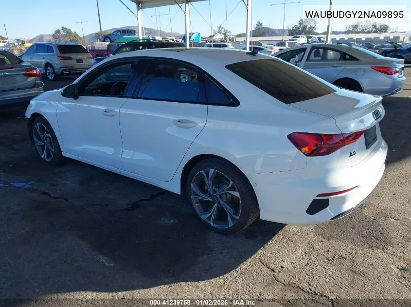 2022 Audi A3 Premium Plus 40 Tfsi Front-Wheel Drive S Tronic VIN: WAUBUDGY2NA09895 Lot: 41239758