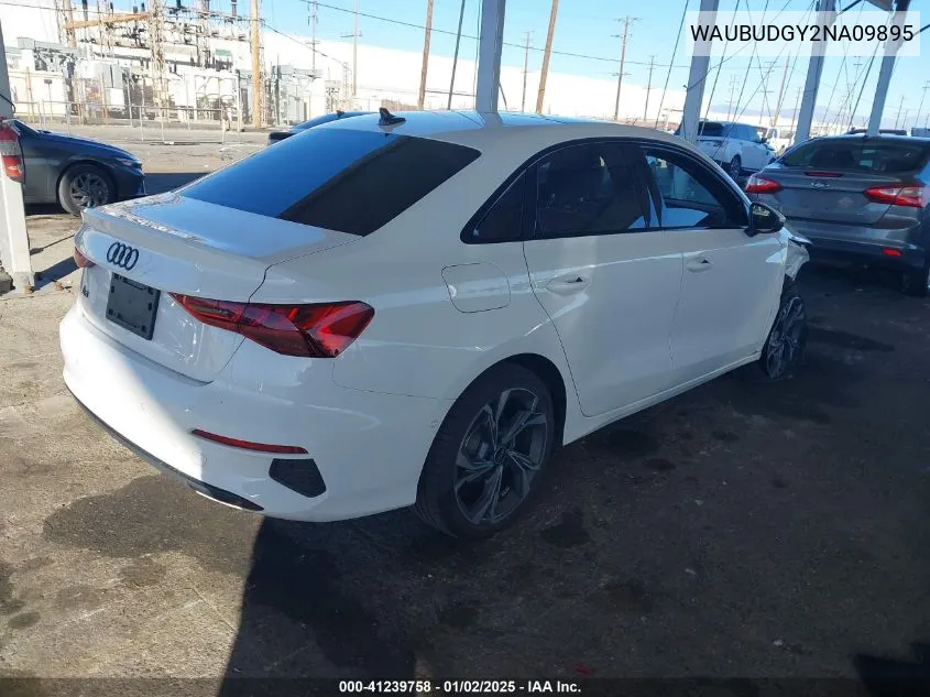 2022 Audi A3 Premium Plus 40 Tfsi Front-Wheel Drive S Tronic VIN: WAUBUDGY2NA09895 Lot: 41239758