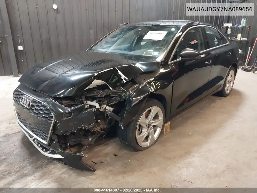 2022 Audi A3 Premium 40 Tfsi Front-Wheel Drive S Tronic VIN: WAUAUDGY7NA089656 Lot: 41614007