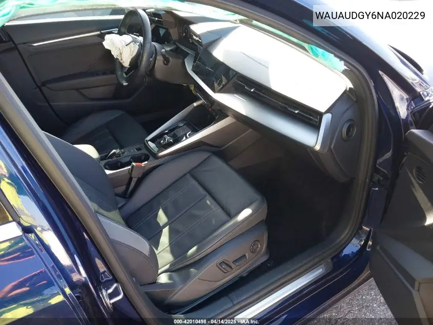 2022 Audi A3 Premium 40 Tfsi Front-Wheel Drive S Tronic VIN: WAUAUDGY6NA020229 Lot: 42010498