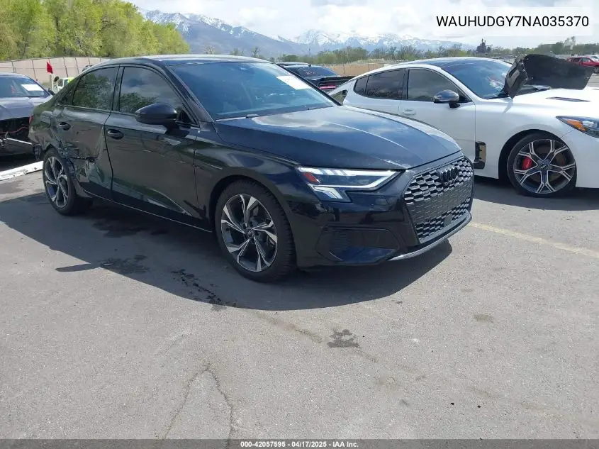 2022 Audi A3 Premium Plus 40 Tfsi Quattro S Tronic VIN: WAUHUDGY7NA035370 Lot: 42057595