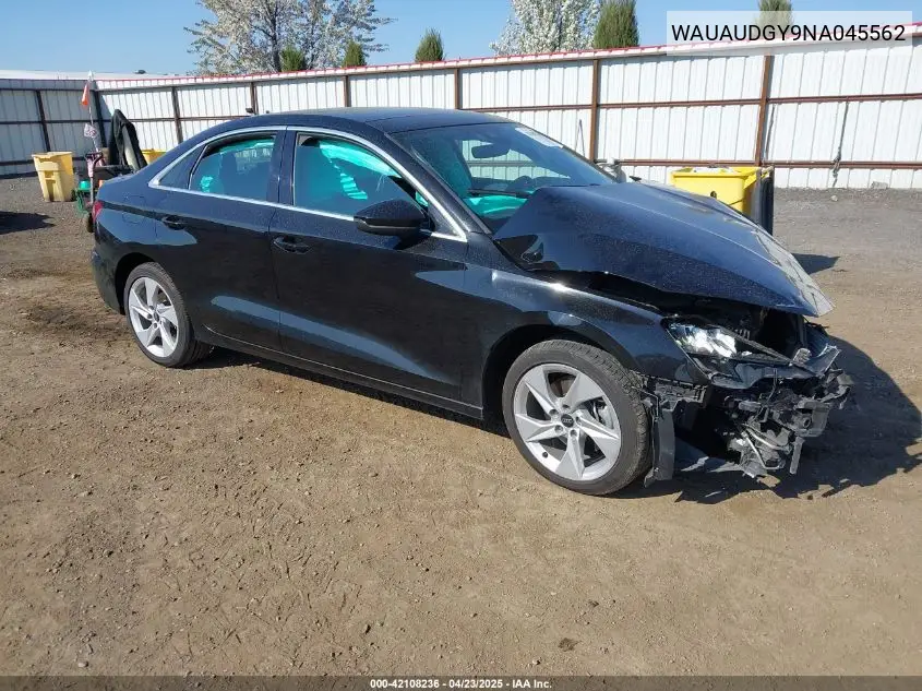 2022 Audi A3 Premium 40 Tfsi Front-Wheel Drive S Tronic VIN: WAUAUDGY9NA045562 Lot: 42108236