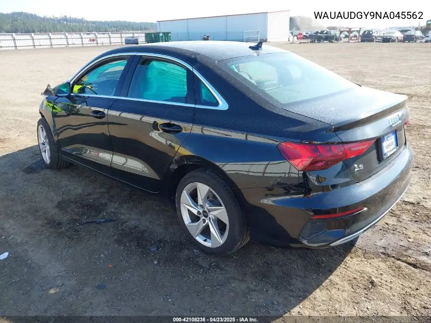 2022 Audi A3 Premium 40 Tfsi Front-Wheel Drive S Tronic VIN: WAUAUDGY9NA045562 Lot: 42108236