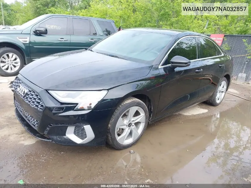 2022 Audi A3 Premium 40 Tfsi Front-Wheel Drive S Tronic VIN: WAUAUDGY7NA032857 Lot: 42203308