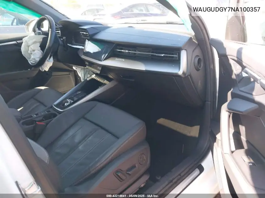 2022 Audi A3 Premium 40 Tfsi Quattro S Tronic VIN: WAUGUDGY7NA100357 Lot: 42210041