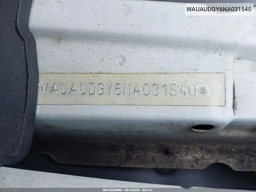 2022 Audi A3 Premium 40 Tfsi Front-Wheel Drive S Tronic VIN: WAUAUDGY6NA031540 Lot: 42239665