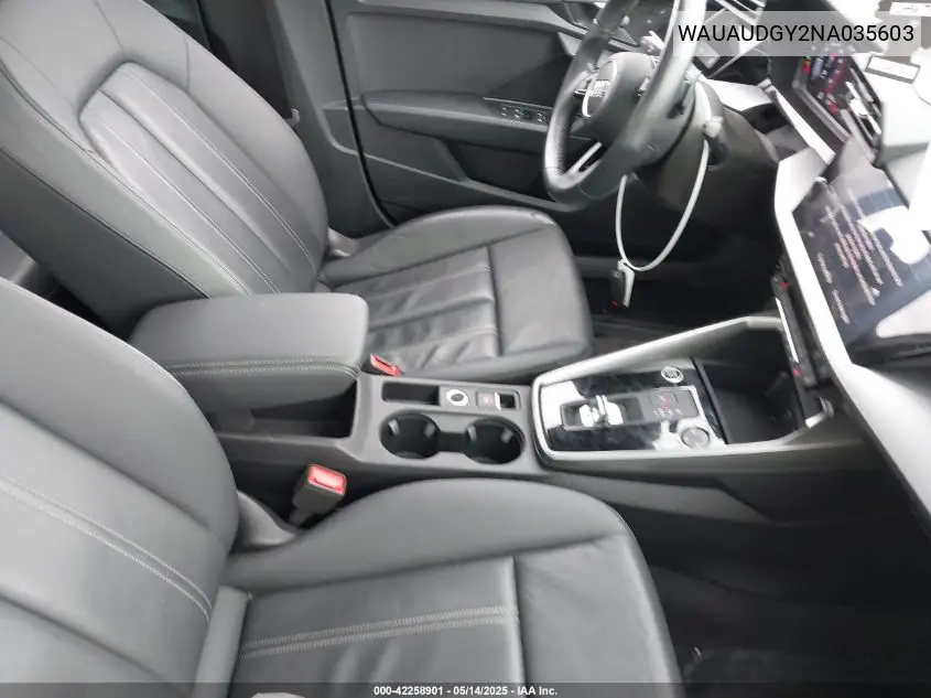 2022 Audi A3 Premium 40 Tfsi Front-Wheel Drive S Tronic VIN: WAUAUDGY2NA035603 Lot: 42258901