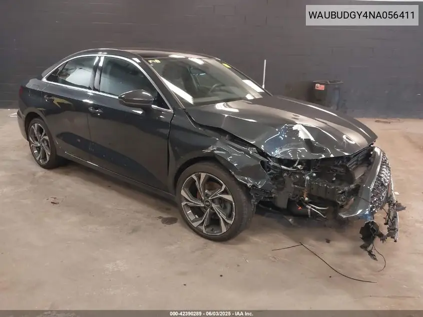 2022 Audi A3 Premium Plus 40 Tfsi Front-Wheel Drive S Tronic VIN: WAUBUDGY4NA056411 Lot: 42390289