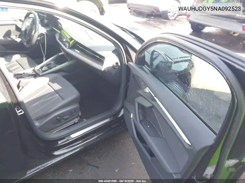 2022 Audi A3 Premium Plus 40 Tfsi Quattro S Tronic VIN: WAUHUDGY5NA092523 Lot: 42481596