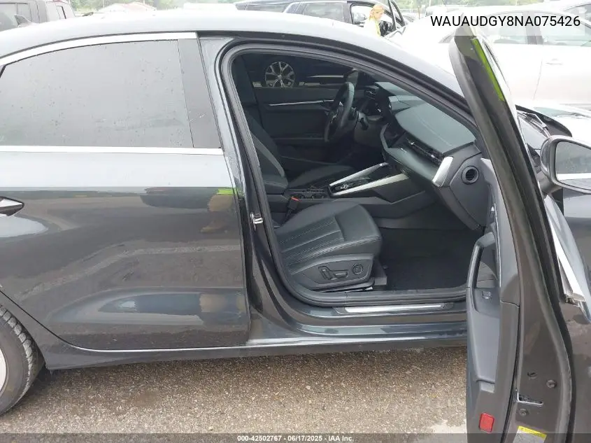 2022 Audi A3 Premium 40 Tfsi Front-Wheel Drive S Tronic VIN: WAUAUDGY8NA075426 Lot: 42502767
