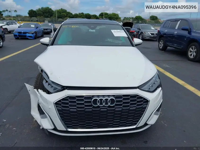 2022 Audi A3 Premium 40 Tfsi Front-Wheel Drive S Tronic VIN: WAUAUDGY4NA095396 Lot: 42589619
