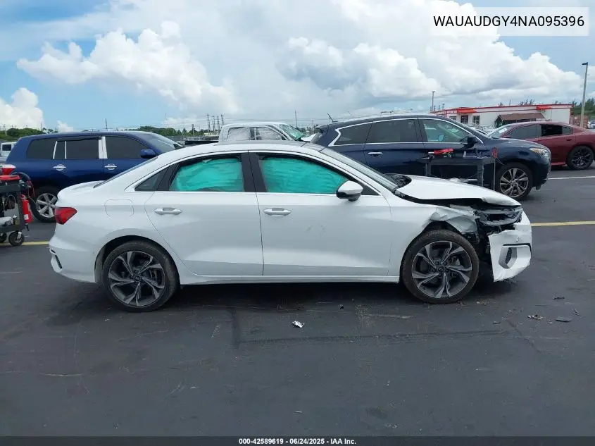 2022 Audi A3 Premium 40 Tfsi Front-Wheel Drive S Tronic VIN: WAUAUDGY4NA095396 Lot: 42589619