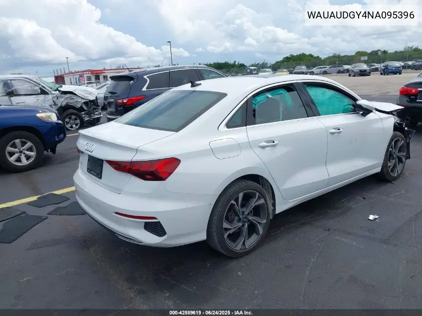 2022 Audi A3 Premium 40 Tfsi Front-Wheel Drive S Tronic VIN: WAUAUDGY4NA095396 Lot: 42589619