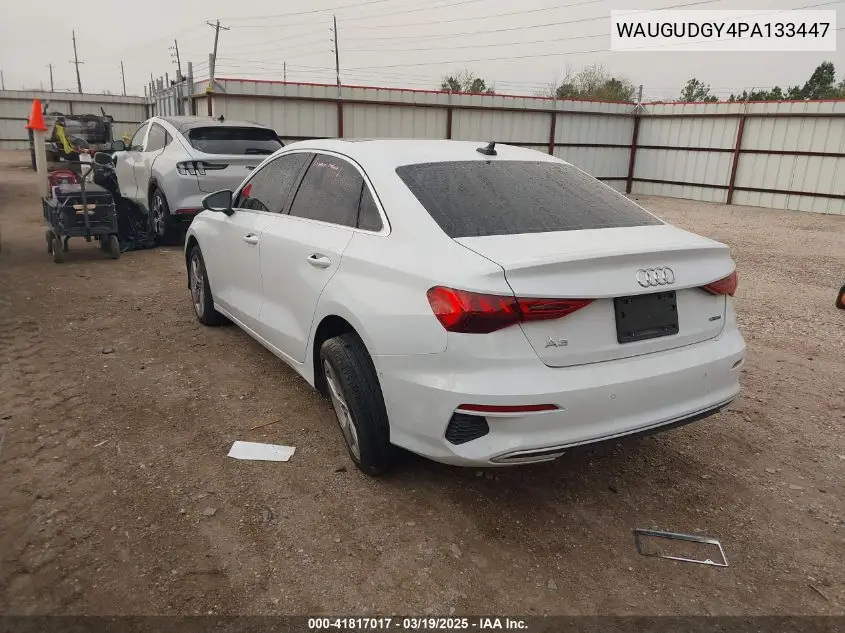 2023 Audi A3 Premium 40 Tfsi Quattro S Tronic VIN: WAUGUDGY4PA133447 Lot: 41817017
