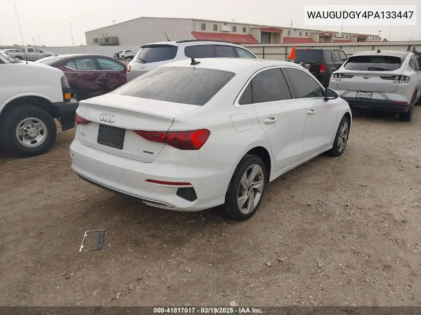 2023 Audi A3 Premium 40 Tfsi Quattro S Tronic VIN: WAUGUDGY4PA133447 Lot: 41817017