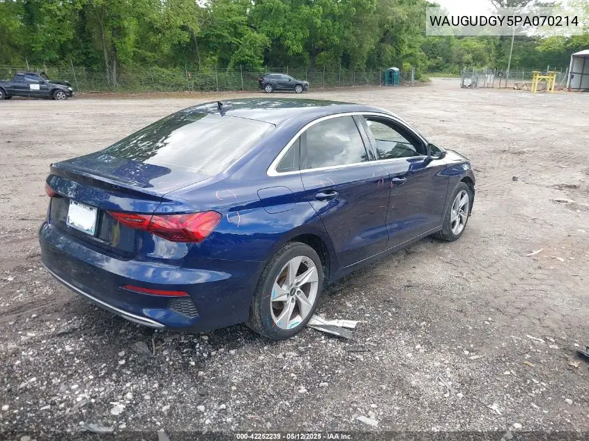 2023 Audi A3 Premium 40 Tfsi Quattro S Tronic VIN: WAUGUDGY5PA070214 Lot: 42252239