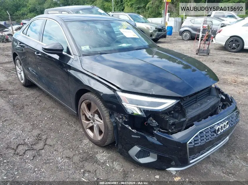 2023 Audi A3 Premium Plus 40 Tfsi Front-Wheel Drive S Tronic VIN: WAUBUDGY5PA015692 Lot: 42604961