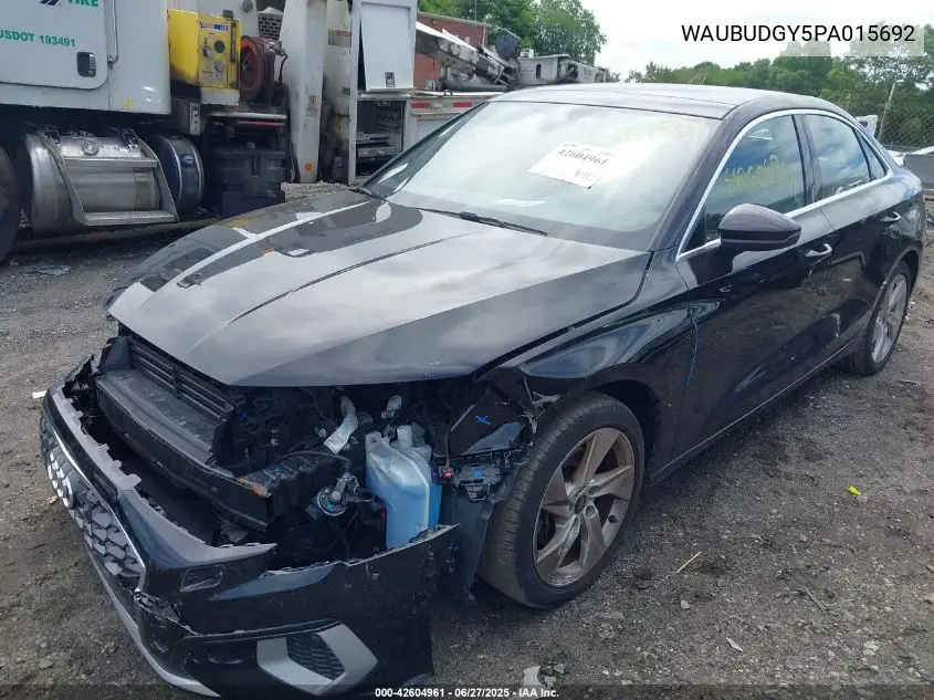 2023 Audi A3 Premium Plus 40 Tfsi Front-Wheel Drive S Tronic VIN: WAUBUDGY5PA015692 Lot: 42604961