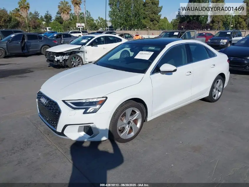2024 Audi A3 Premium 40 Tfsi Front-Wheel Drive S Tronic VIN: WAUAUDGY0RA001469 Lot: 42616113