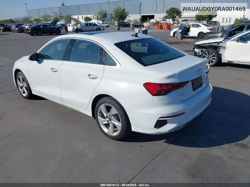 2024 Audi A3 Premium 40 Tfsi Front-Wheel Drive S Tronic VIN: WAUAUDGY0RA001469 Lot: 42616113