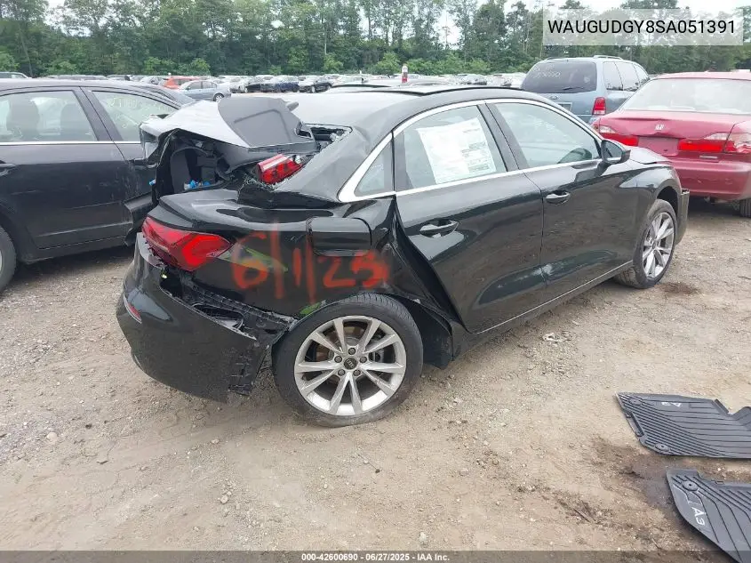 2025 Audi A3 Premium VIN: WAUGUDGY8SA051391 Lot: 42600690