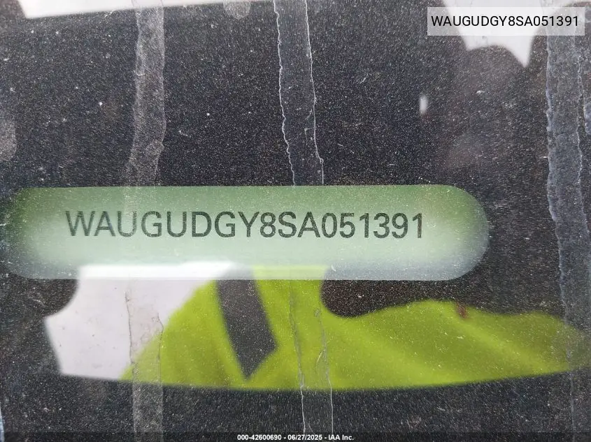 2025 Audi A3 Premium VIN: WAUGUDGY8SA051391 Lot: 42600690