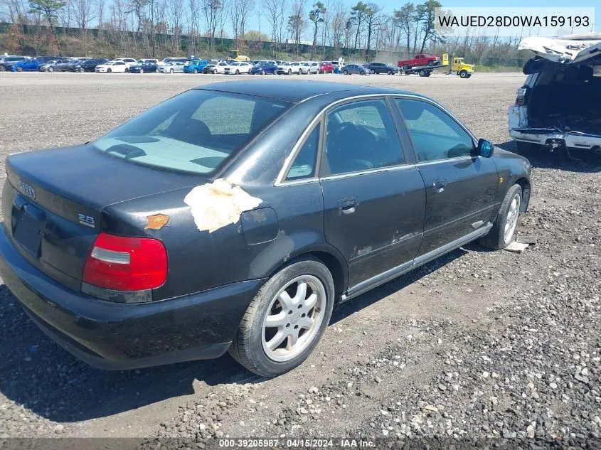 1998 Audi A4 2.8 VIN: WAUED28D0WA159193 Lot: 39205987