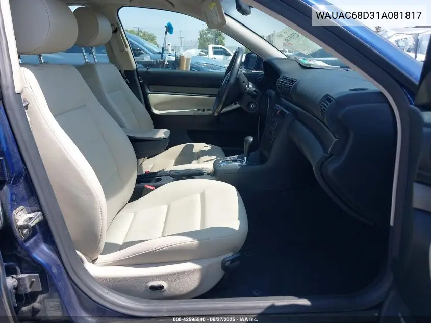 2001 Audi A4 1.8T VIN: WAUAC68D31A081817 Lot: 42595540