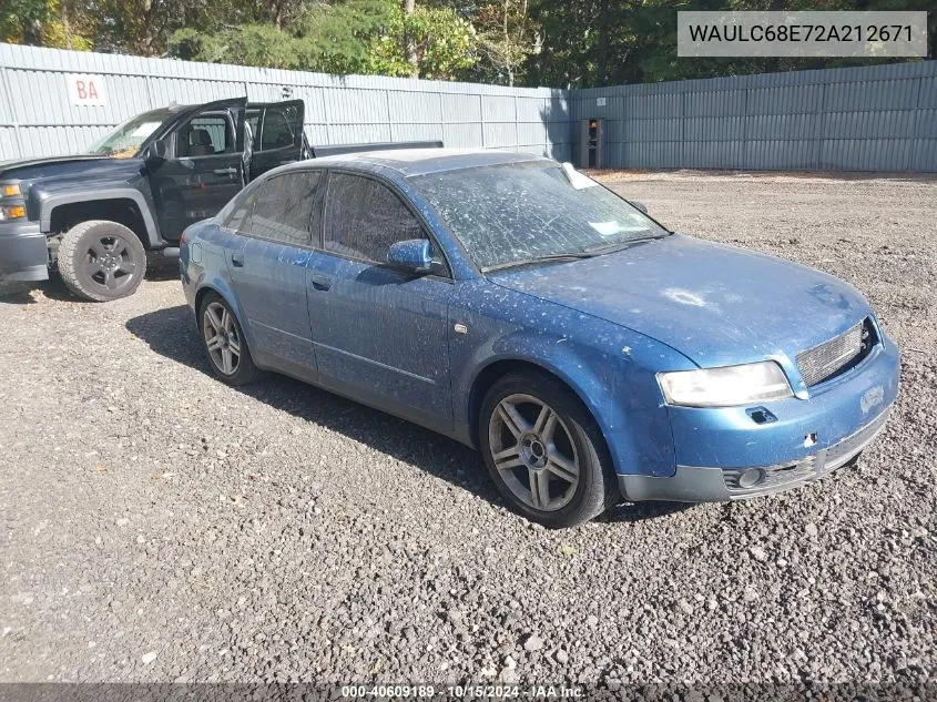2002 Audi A4 1.8T VIN: WAULC68E72A212671 Lot: 40609189