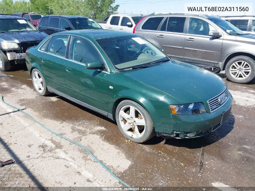 2002 Audi A4 3.0 VIN: WAULT68E02A311560 Lot: 42439916