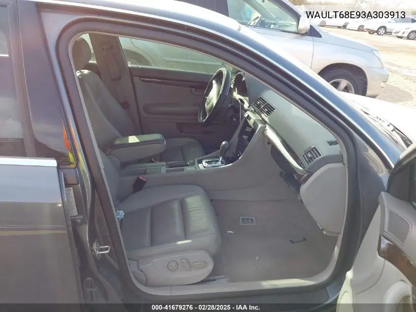 2003 Audi A4 3.0 VIN: WAULT68E93A303913 Lot: 41679276
