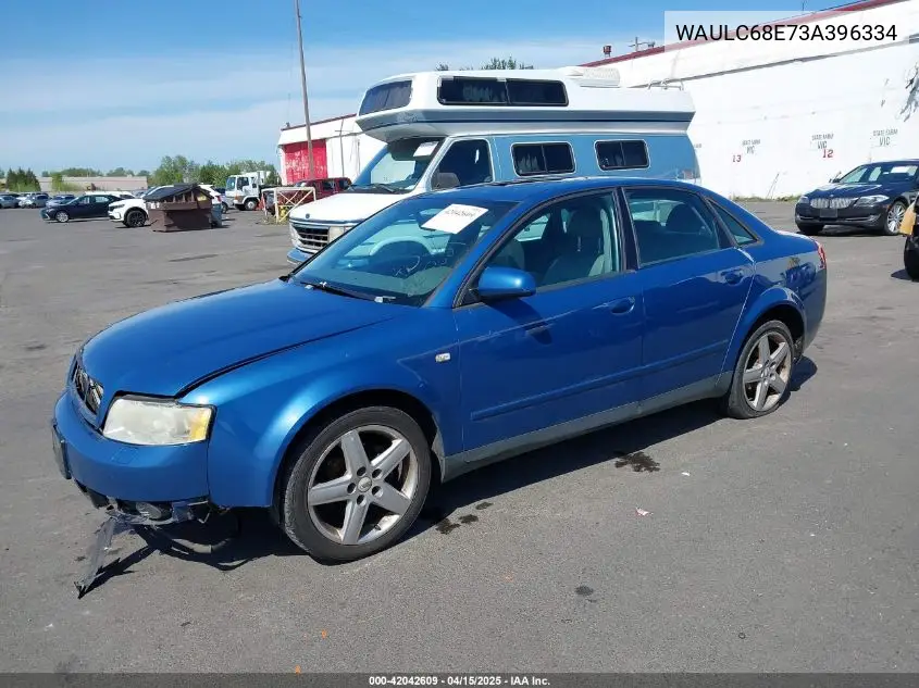 2003 Audi A4 1.8T VIN: WAULC68E73A396334 Lot: 42042609
