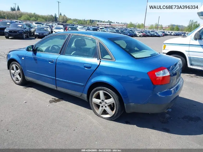 2003 Audi A4 1.8T VIN: WAULC68E73A396334 Lot: 42042609