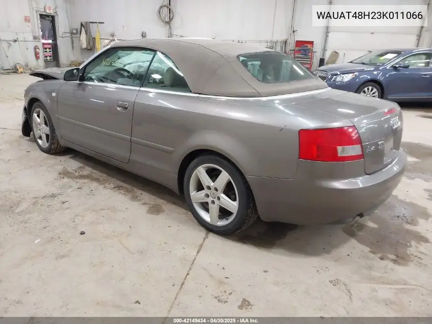 2003 Audi A4 3.0 VIN: WAUAT48H23K011066 Lot: 42149434