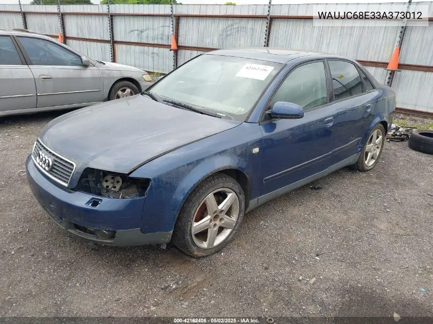2003 Audi A4 1.8T VIN: WAUJC68E33A373012 Lot: 42162406