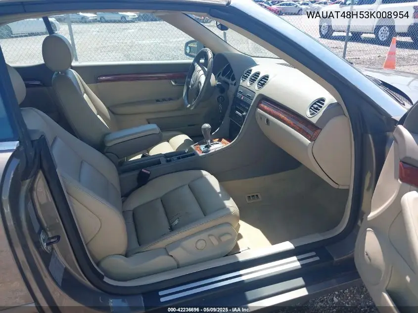 2003 Audi A4 3.0 VIN: WAUAT48H53K008954 Lot: 42236696