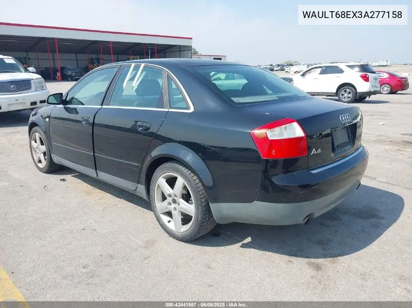 2003 Audi A4 3.0 VIN: WAULT68EX3A277158 Lot: 42441507