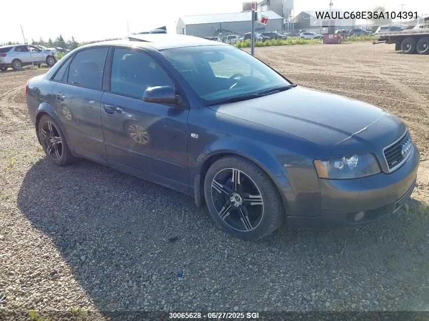 2005 Audi A4 1.8T Quattro/Special VIN: WAULC68E35A104391 Lot: 30065628