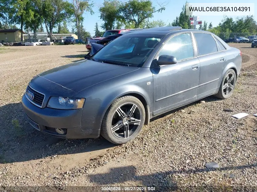 2005 Audi A4 1.8T Quattro/Special VIN: WAULC68E35A104391 Lot: 30065628
