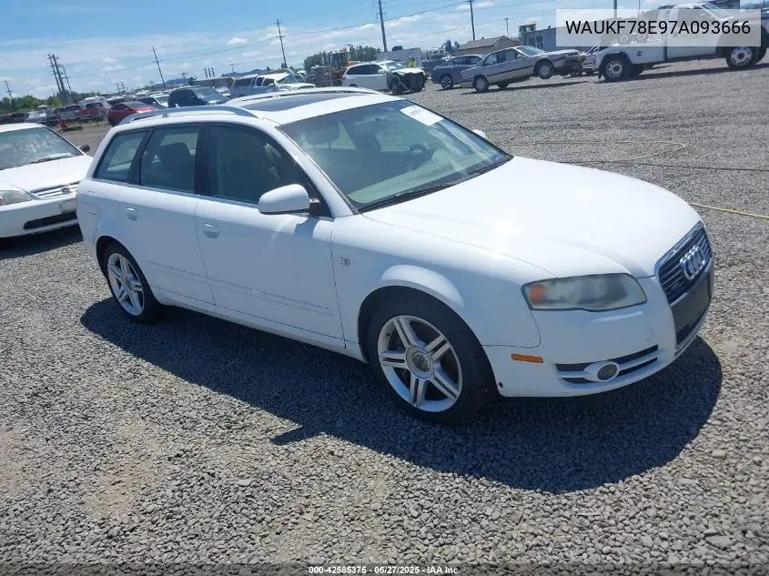 2007 Audi A4 2.0T Avant VIN: WAUKF78E97A093666 Lot: 42585375