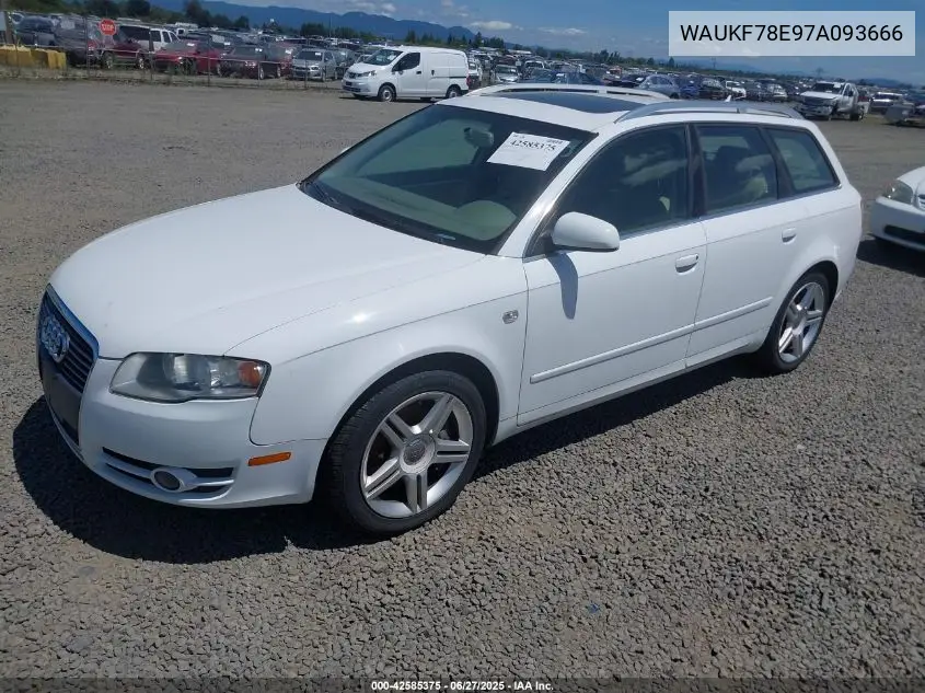 2007 Audi A4 2.0T Avant VIN: WAUKF78E97A093666 Lot: 42585375