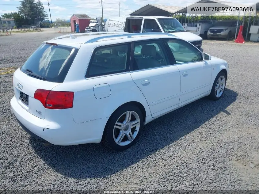 2007 Audi A4 2.0T Avant VIN: WAUKF78E97A093666 Lot: 42585375