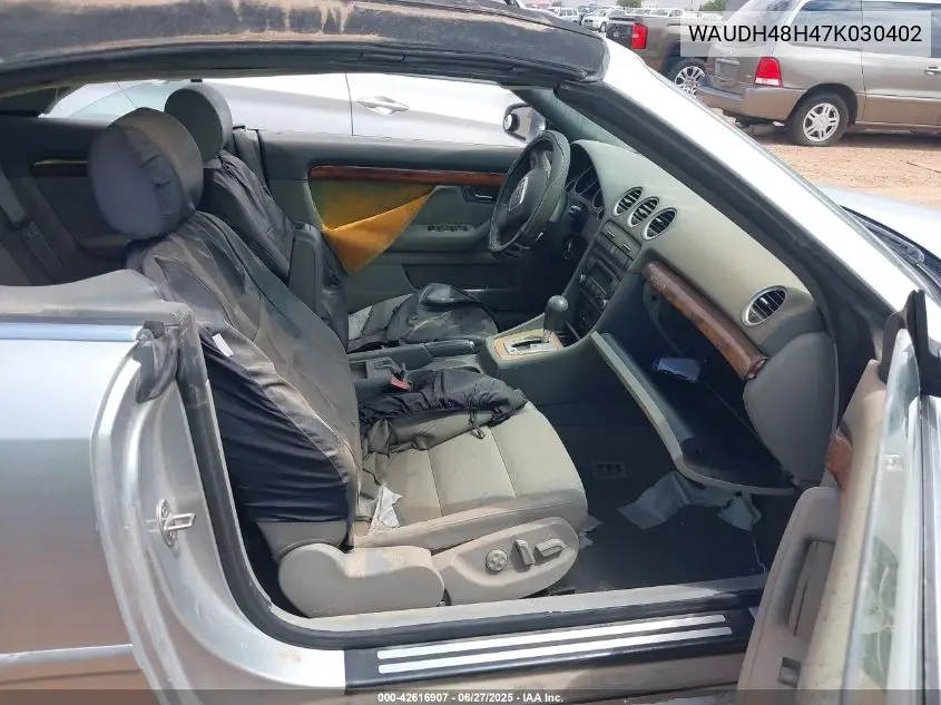 2007 Audi A4 3.2 VIN: WAUDH48H47K030402 Lot: 42616907