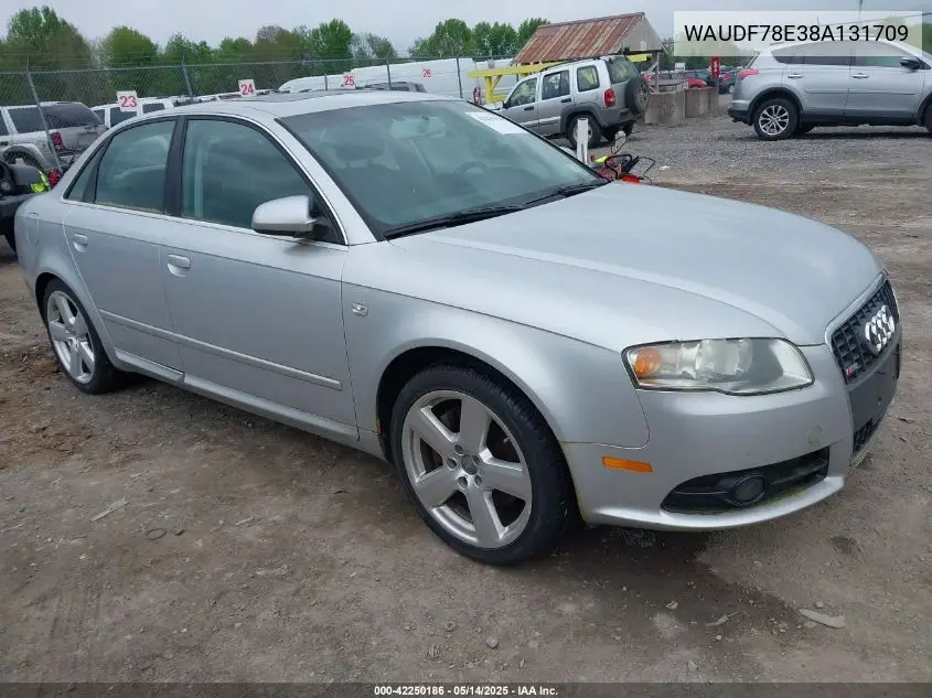 2008 Audi A4 2.0T/2.0T Special Edition VIN: WAUDF78E38A131709 Lot: 42250186
