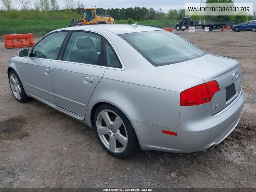 2008 Audi A4 2.0T/2.0T Special Edition VIN: WAUDF78E38A131709 Lot: 42250186