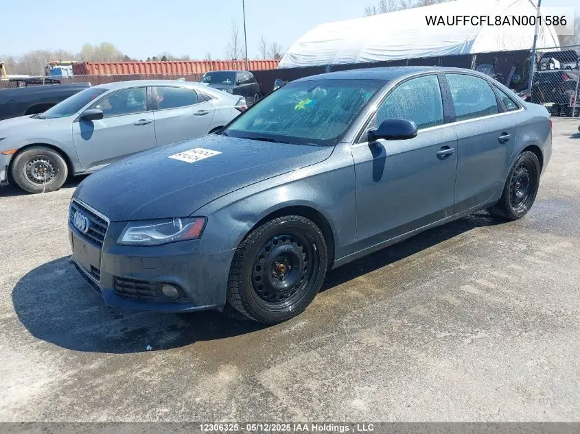 2010 Audi A4 Premium Plus VIN: WAUFFCFL8AN001586 Lot: 12306325