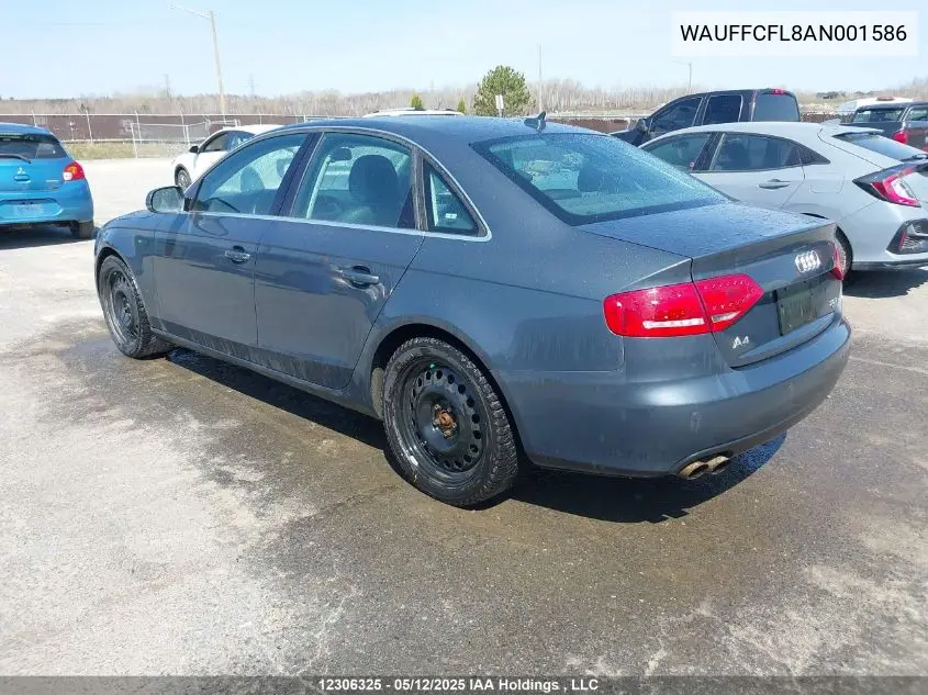 2010 Audi A4 Premium Plus VIN: WAUFFCFL8AN001586 Lot: 12306325